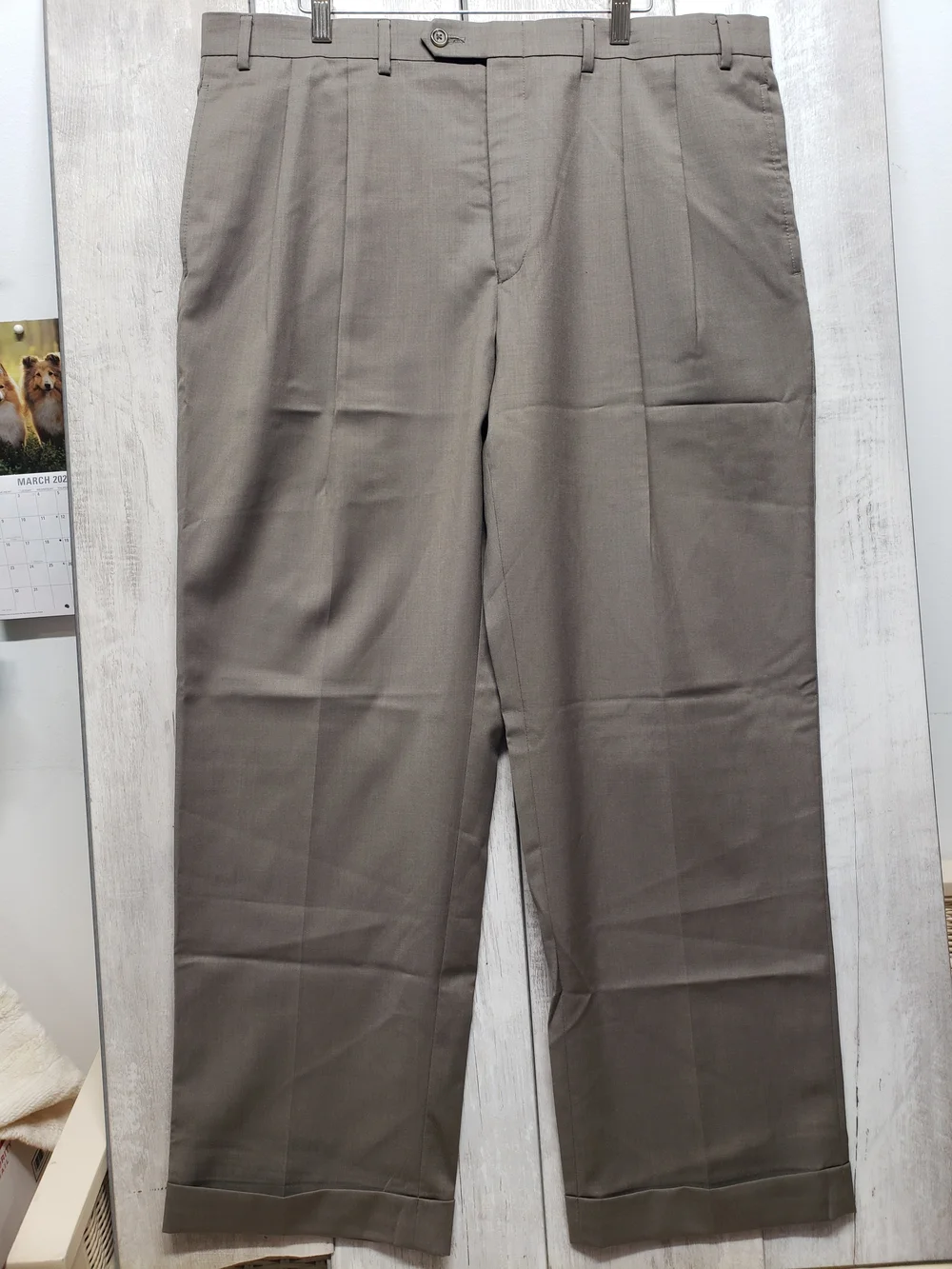 Lauren Ralph Lauren Mens Pleated Wool Dress Pants Cuffed Size 38x30 Old Money